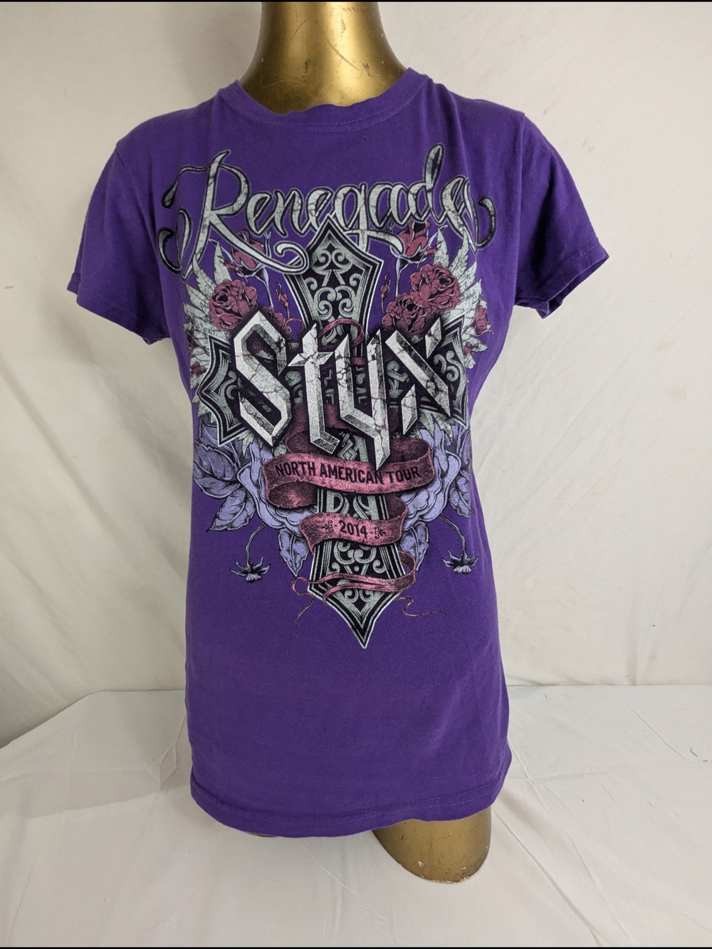 Styx Women's Renegade 2014 Purple Concert T-shirt Size Large